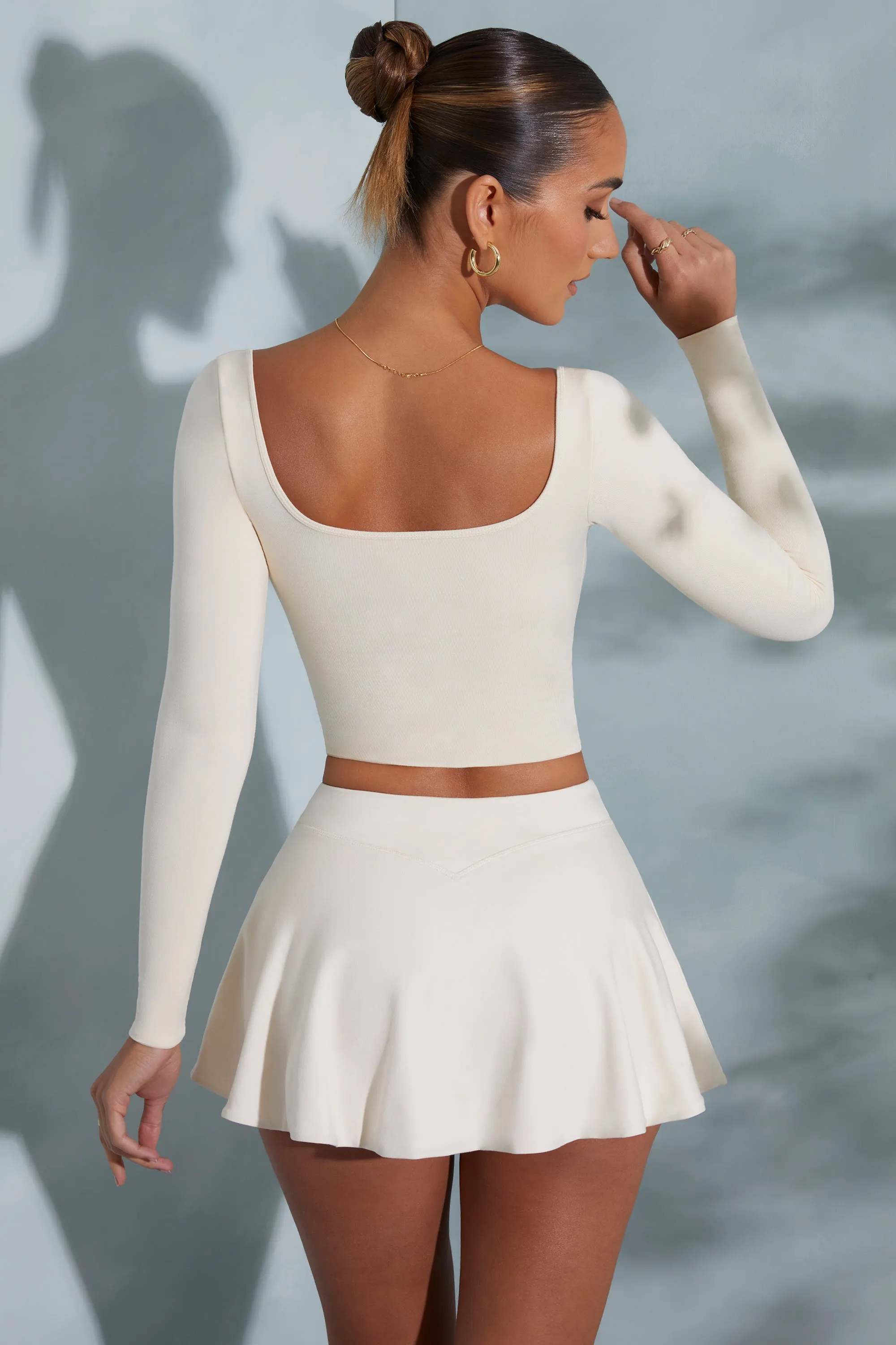 Hand Painted Mini Skort in Ivory
