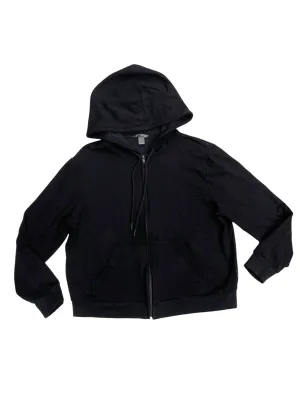 Lounge Wear Sweatshirt Hoodie By Eddie Bauer In Black, Size: L