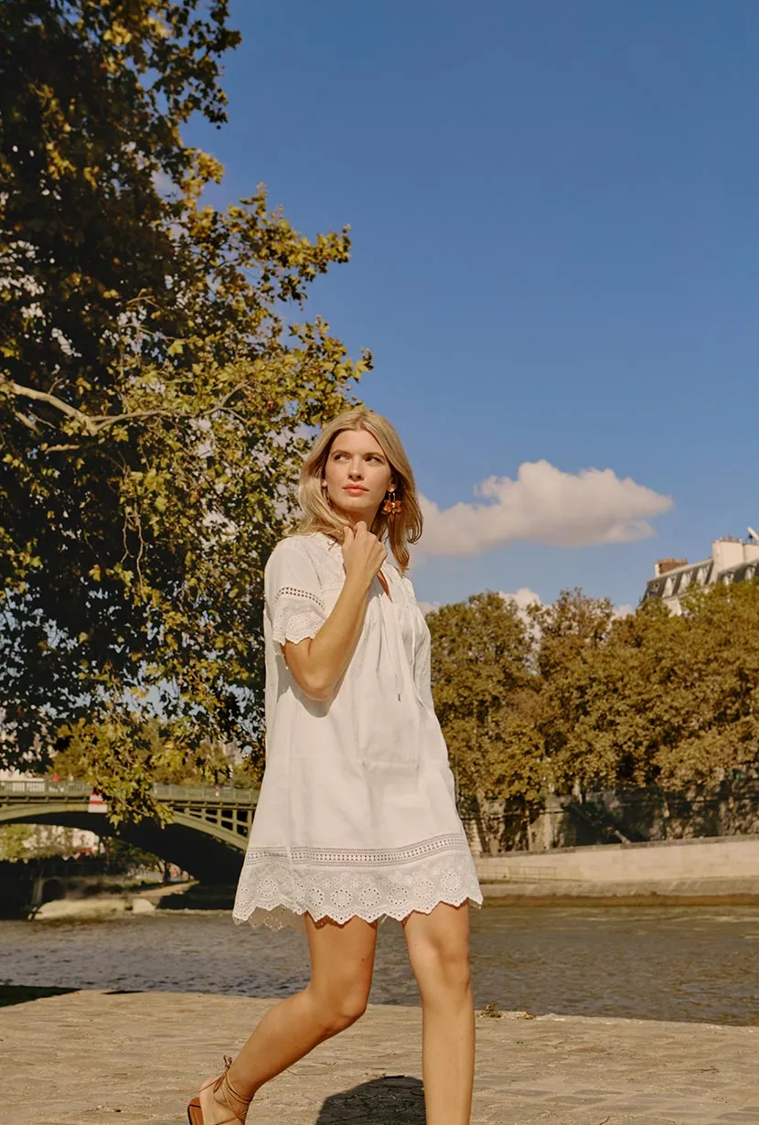 Trend Glow SustainableCertified Gwen Cotton Eyelet Dress - Ivory