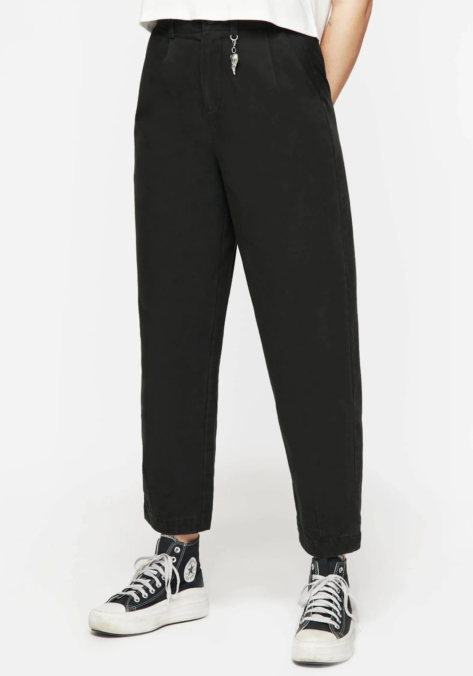 Slip Resistant Osteomancy Washed Cotton Tapered Trousers