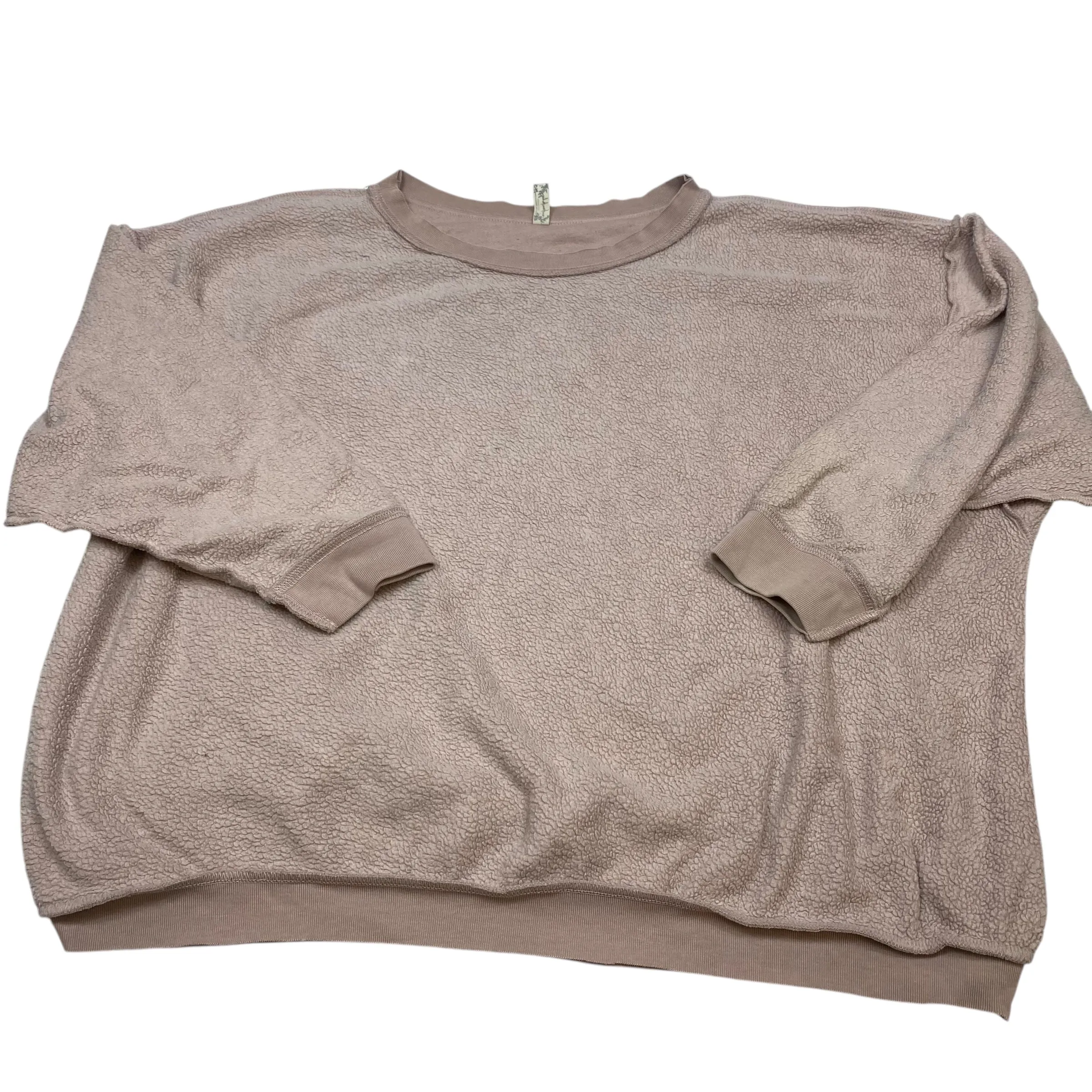 Sweatshirt Crewneck By Free People In Pink, Size: M Comfortable Jacket Cozy Design