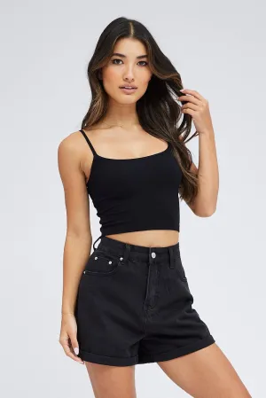 Stylish Shoes Athletic Hoodie Black Singlet Top Round Neck Seamless