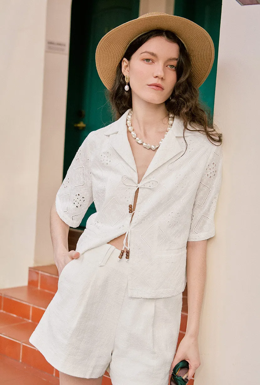 Anne Linen Shorts - White ComfortStretch