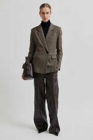 Letho Leather Straight Trousers Heart Glow DoubleStitchReinforcement