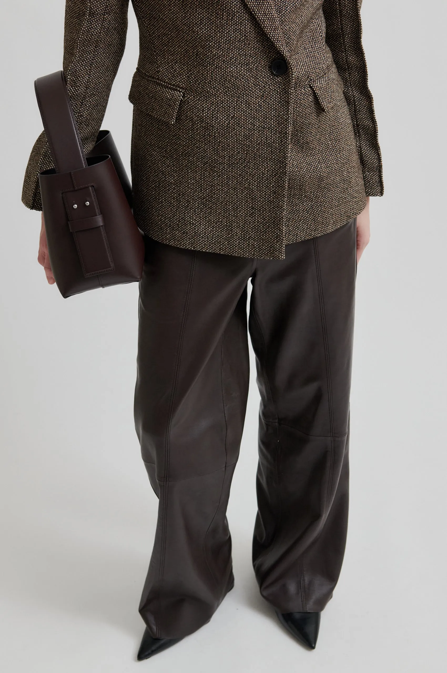 Vision Glow MoistureControl Fabric Letho Leather Straight Trousers