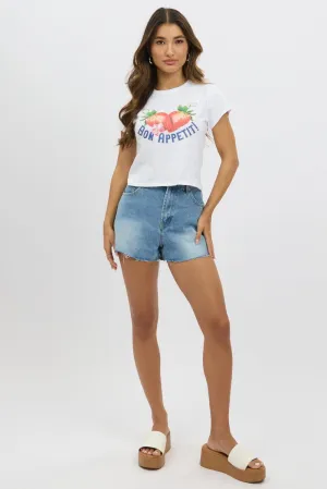 White Graphic Tee Short Sleeve Cozy Layers