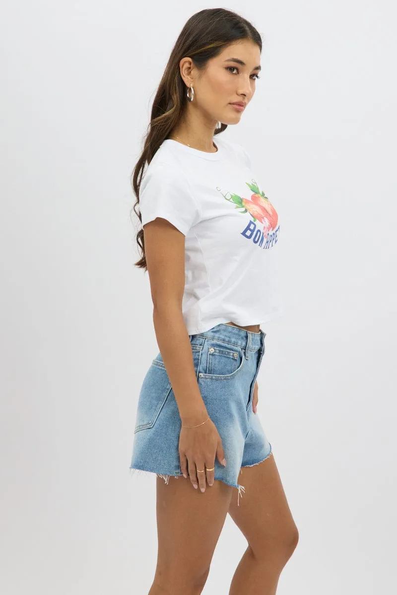 Cozy Layers MultiPanelDesign White Graphic Tee Short Sleeve