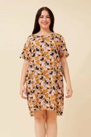 VINE ABSTRACT PRINT SHIFT DRESS FoldableDesign