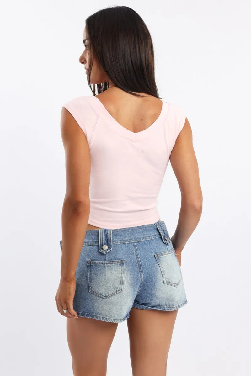 Conscious Fit SustainableBlend Pink T-Shirt Short Sleeve V-Neck