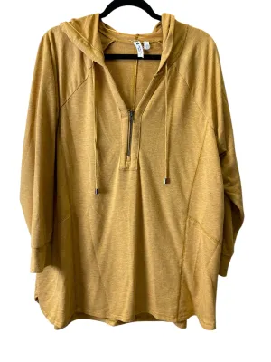 Sporty Joggers Sweatshirt Hoodie By Cable And Gauge In Yellow, Size: 2x