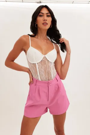 White Lace Bodysuit Singlet Busy Glow