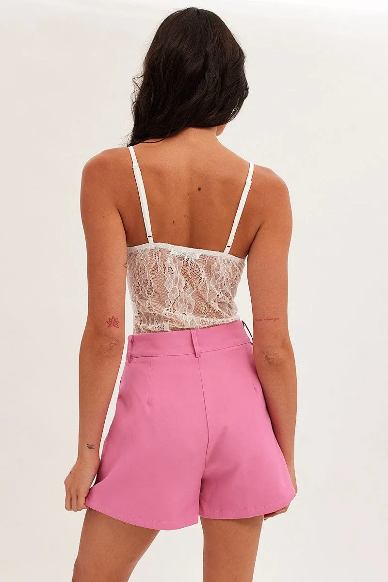 White Lace Bodysuit Singlet World Tone