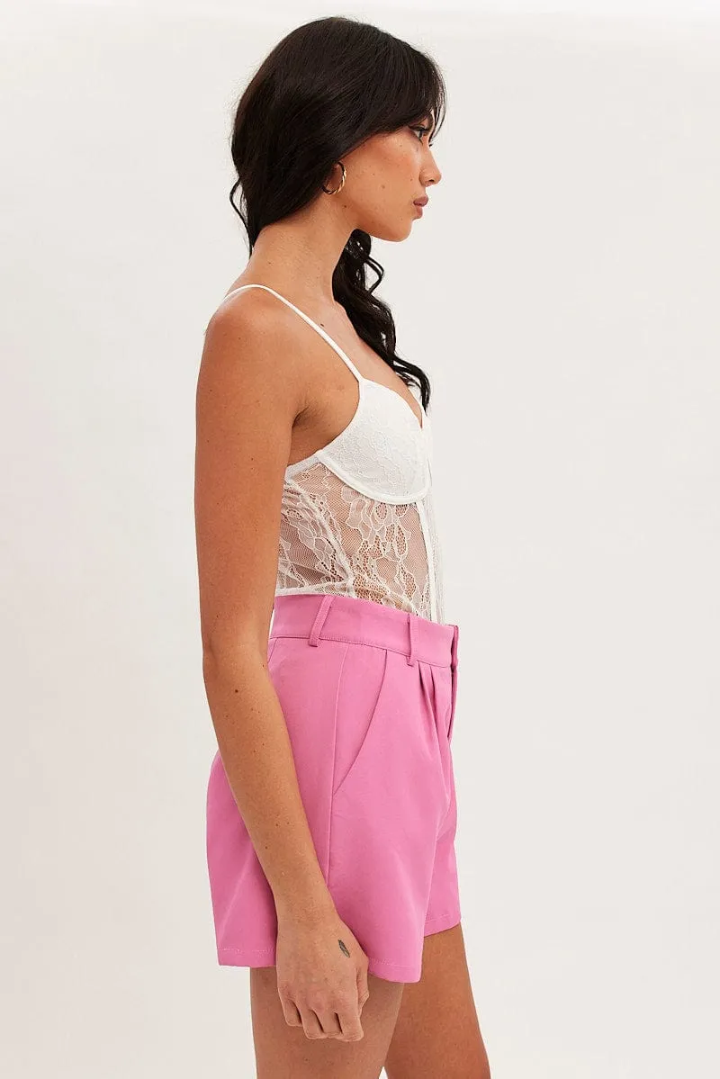 White Lace Bodysuit Singlet Urban Flow