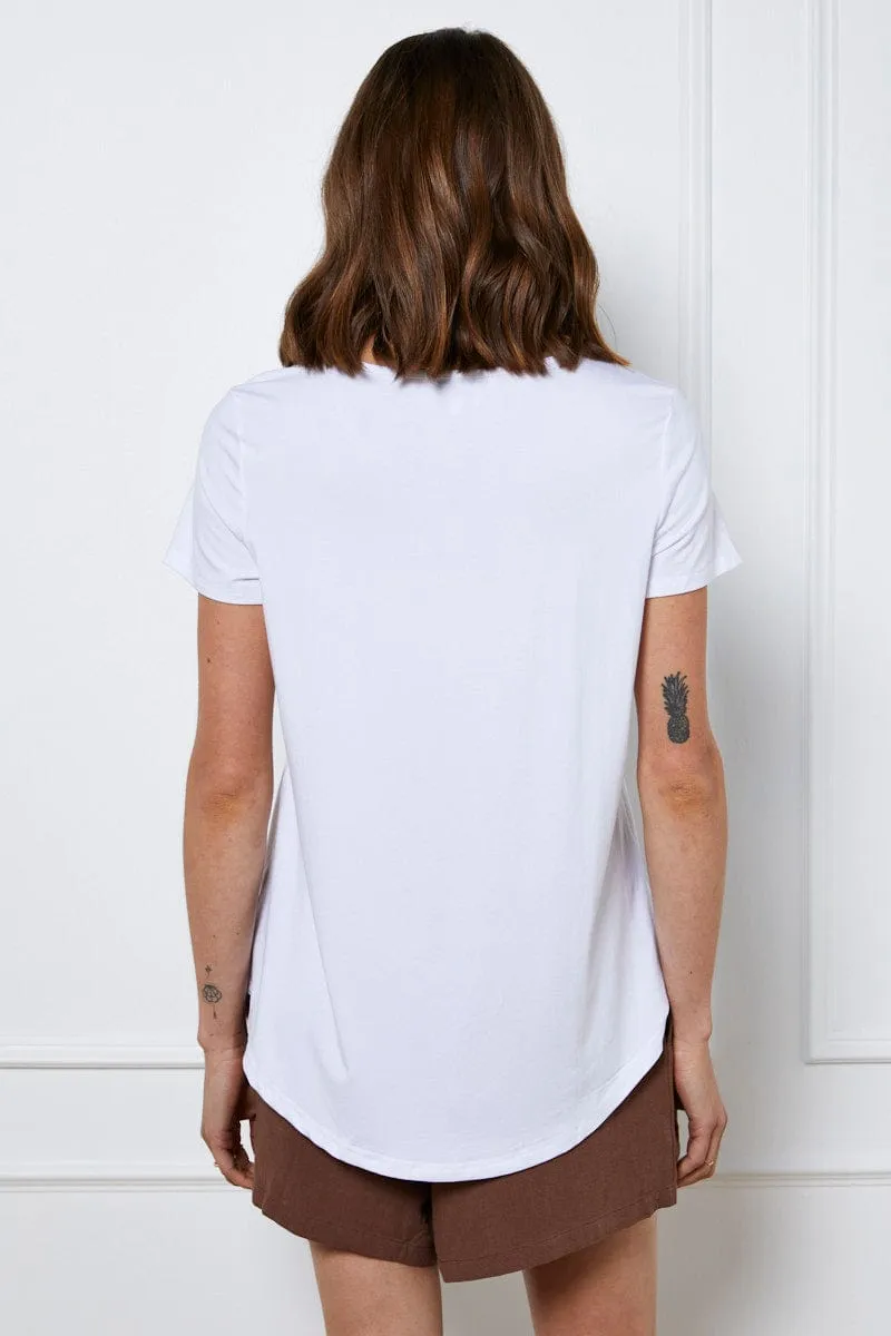 White T-Shirt Short Sleeve Epic Glow Sun Beam