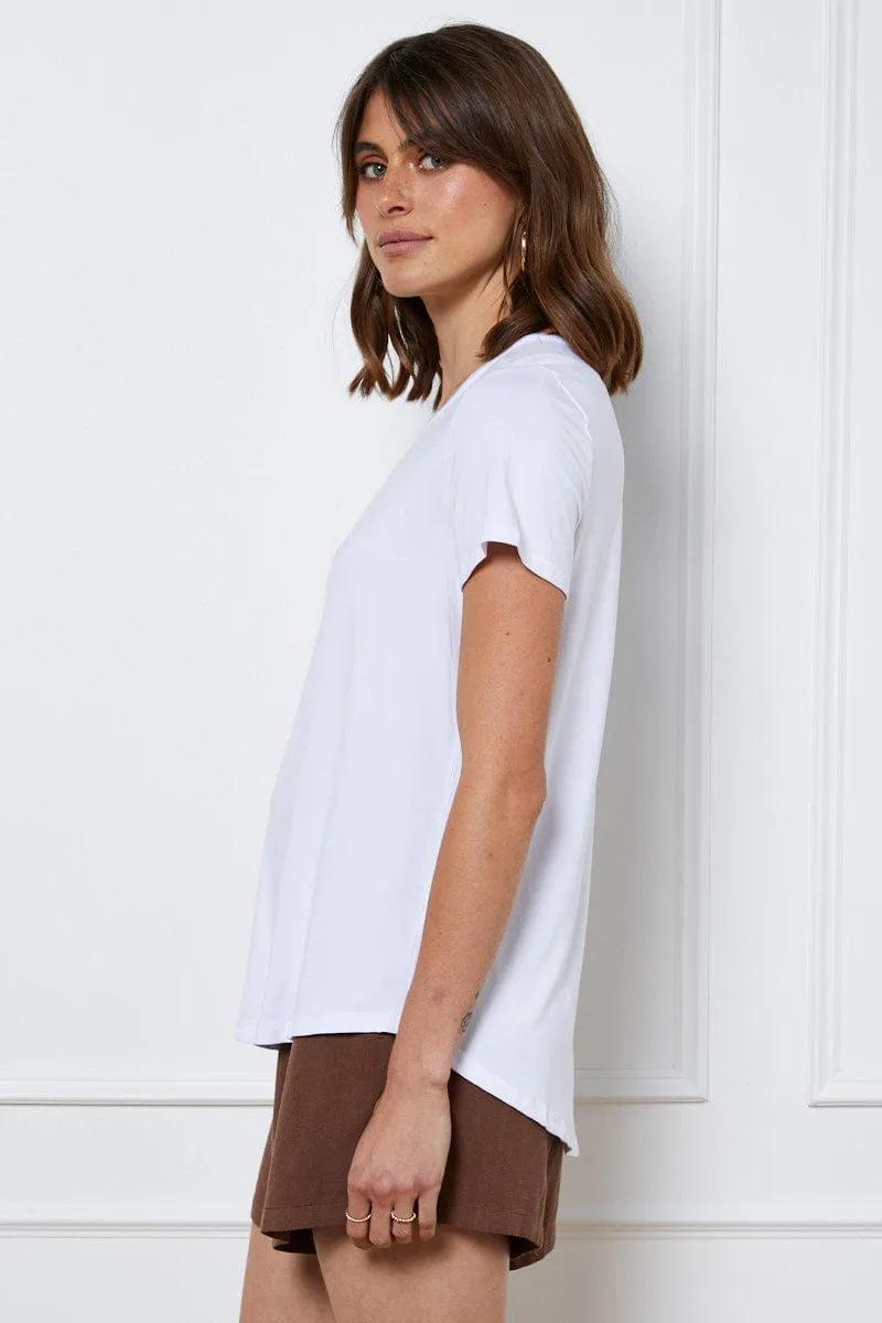 Rich Tone AntiClingFabric White T-Shirt Short Sleeve