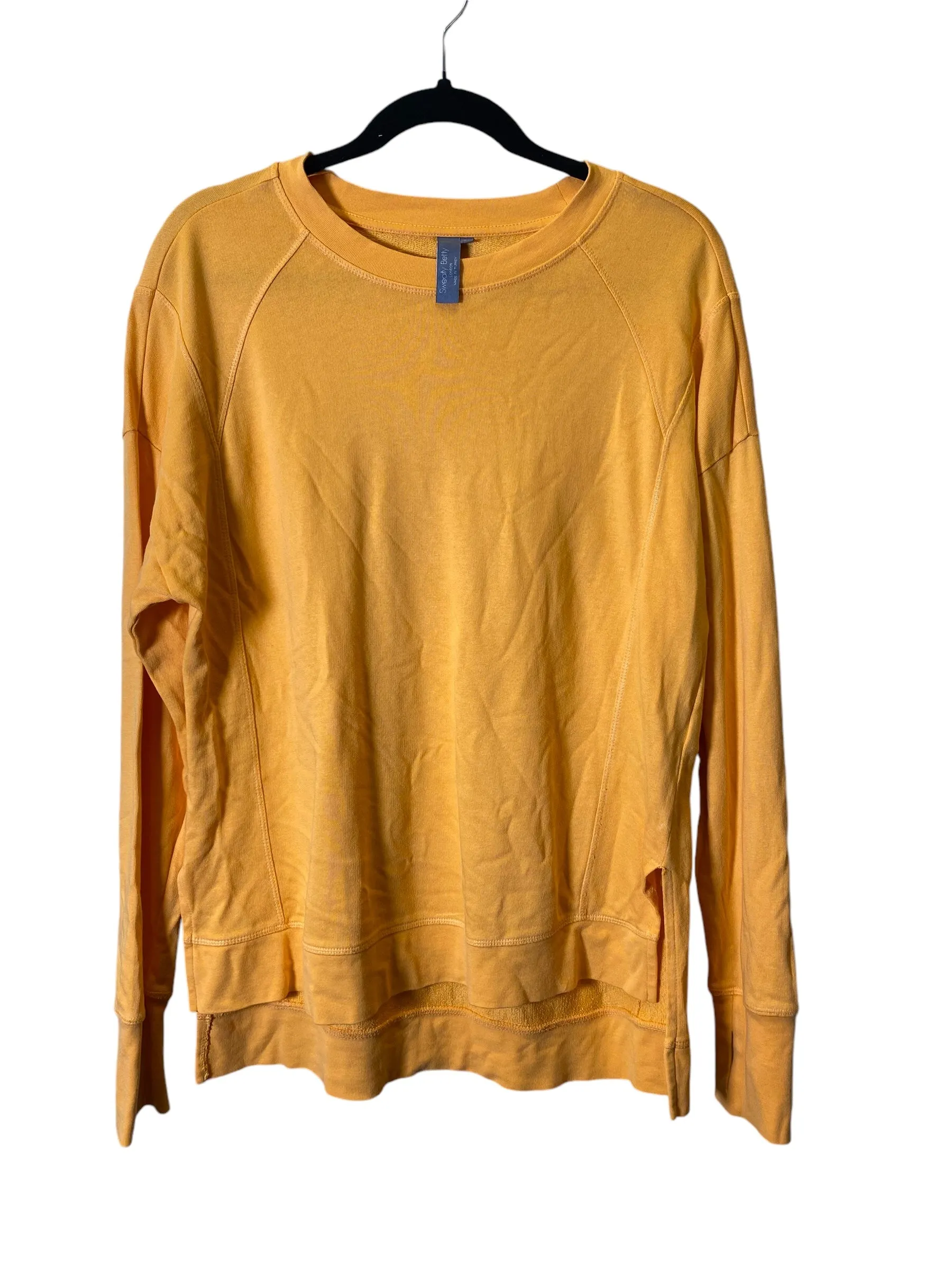 Summer Wear Fashion Layers Athletic Sweatshirt Crewneck By Sweaty Betty In Orange, Size: M