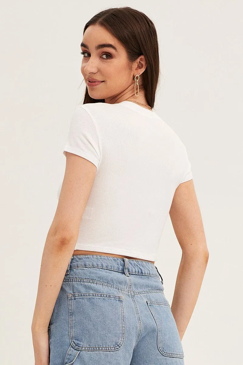 ChafeResistant Seams Concert Vibe White T Shirt Short Sleeve Crew Neck