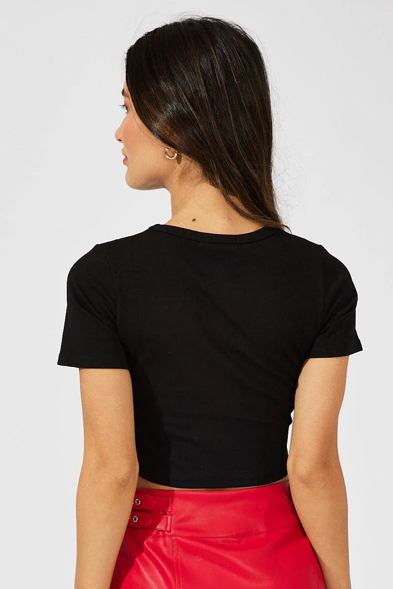 Seasonal Staple Black Halloween Tee Witch Slogan Crop Baby T-shirt