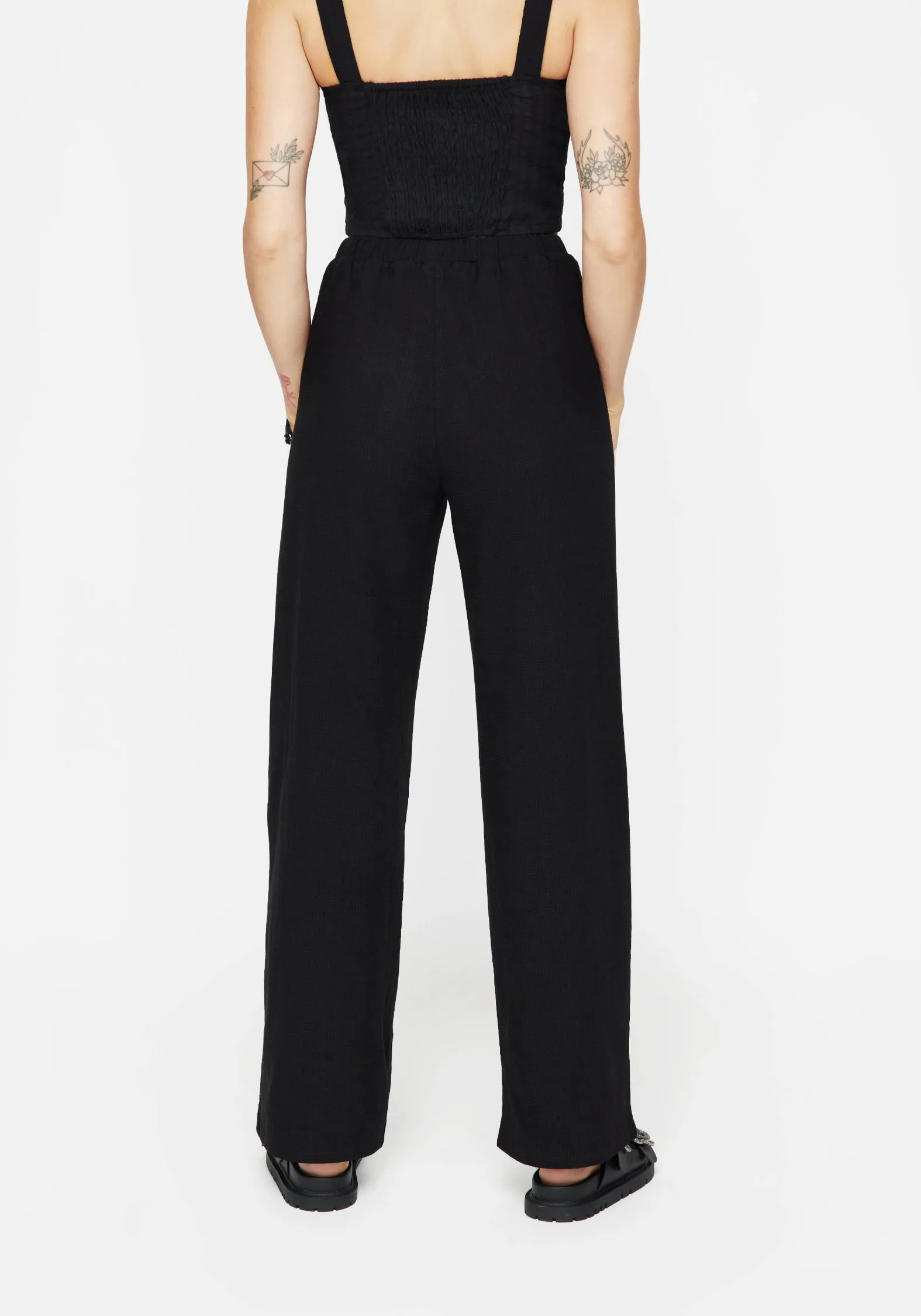 Thorell Embroidered Cotton Wide Leg Trousers Casual Essentials