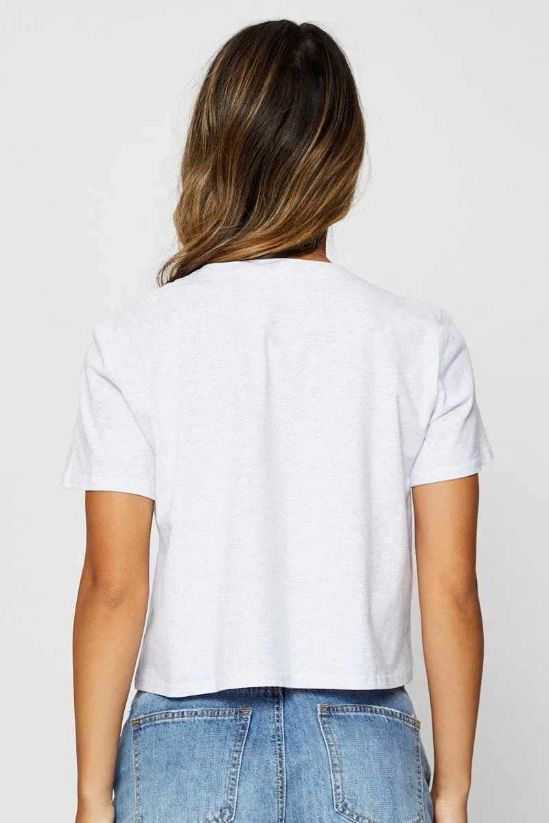 Grey Graphic T Shirt Short Sleeve Layering Options Casual layering piece