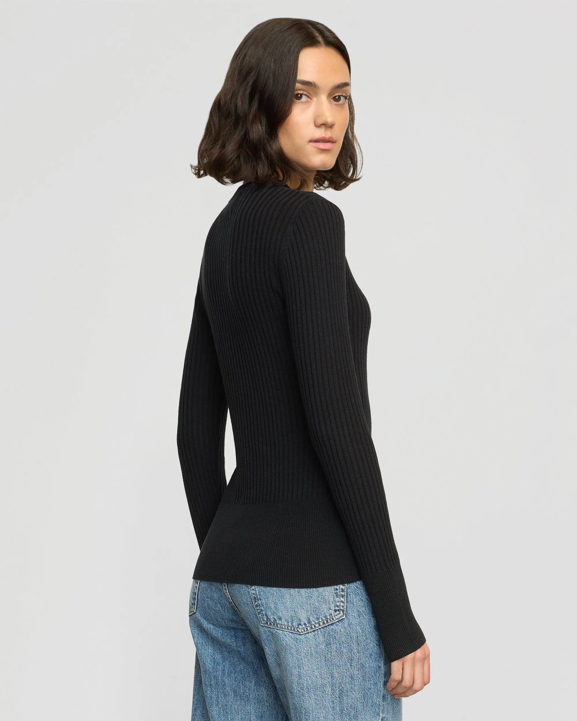 Kayla Ribbed Two-Way Zip Sweater Effortless Warmth Cozy Apparel