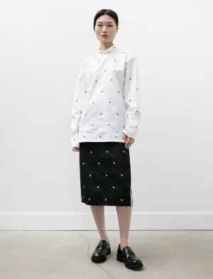 Skirt Black Flowers Popline Cotton Chill Look