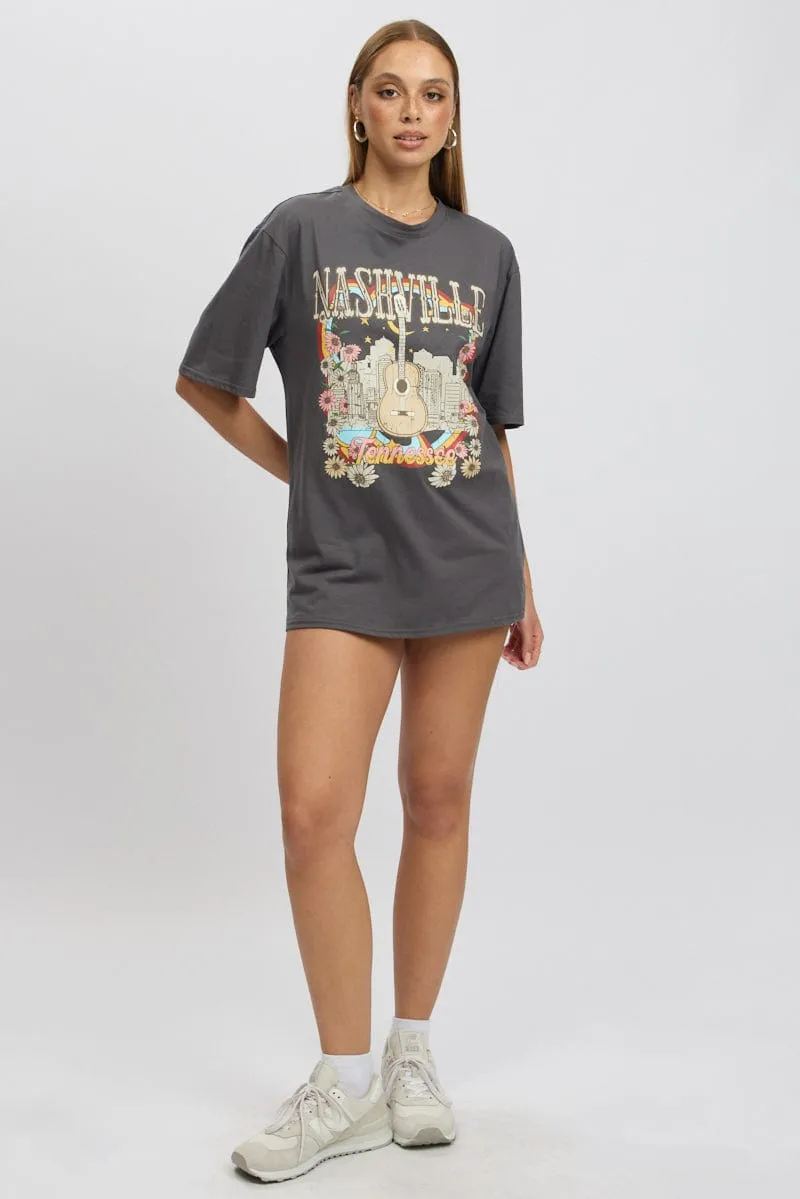 Antistatic Heart Soul Grey Graphic Tee Short Sleeve