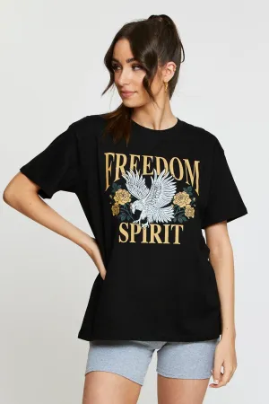 Black Graphic T Shirt Short Sleeve Self Love
