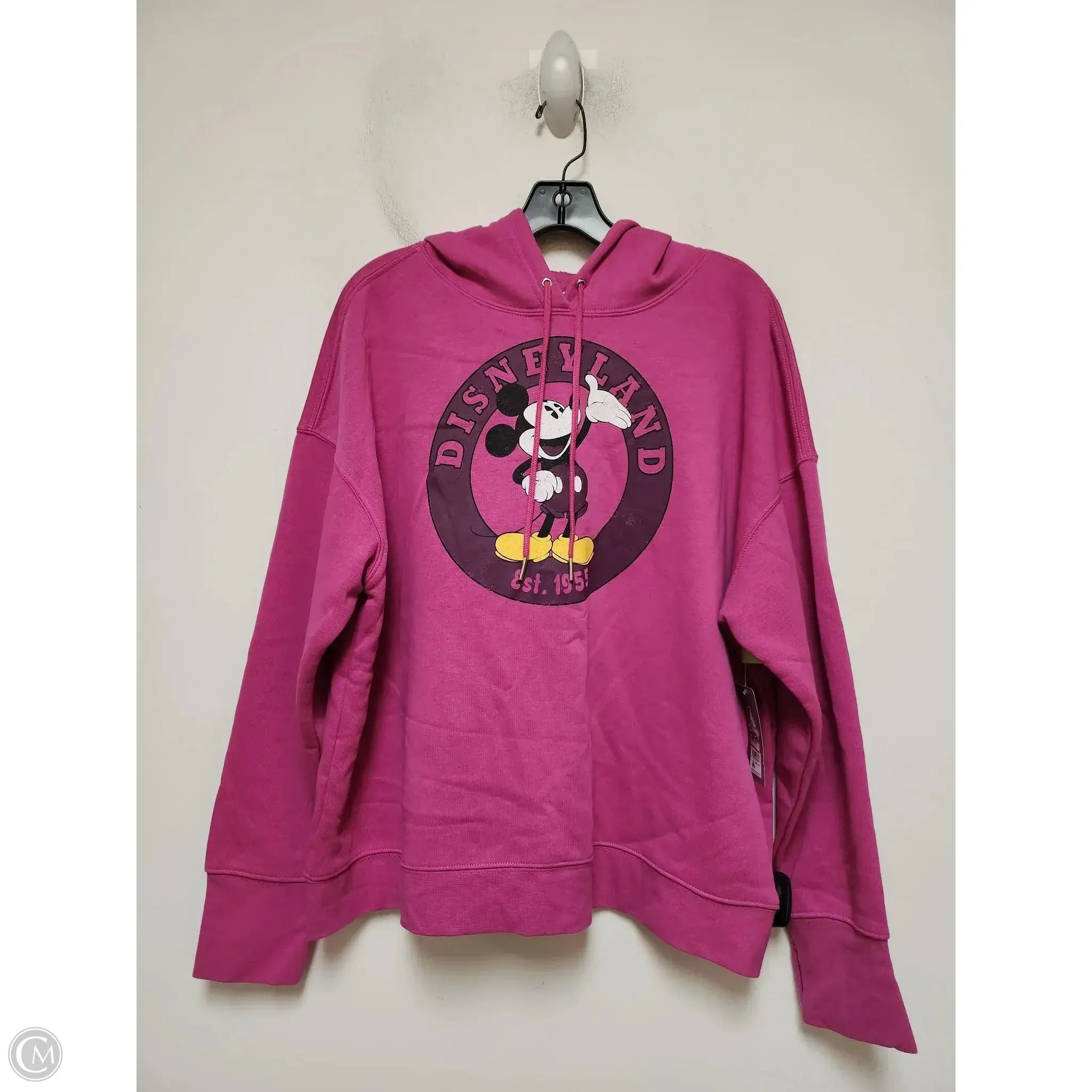 Sweatshirt Hoodie By Walt Disney In Pink, Size: Xl Collapsible Hood