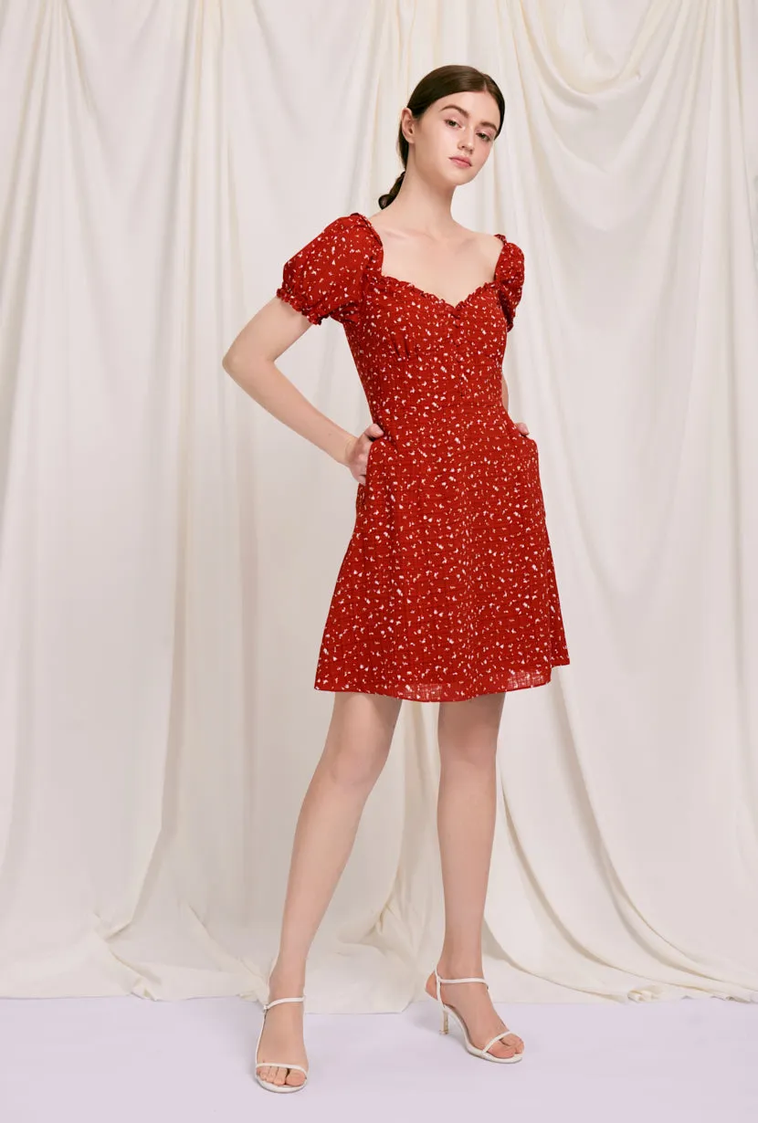 Maisy Dress - Red Print ElasticBinding