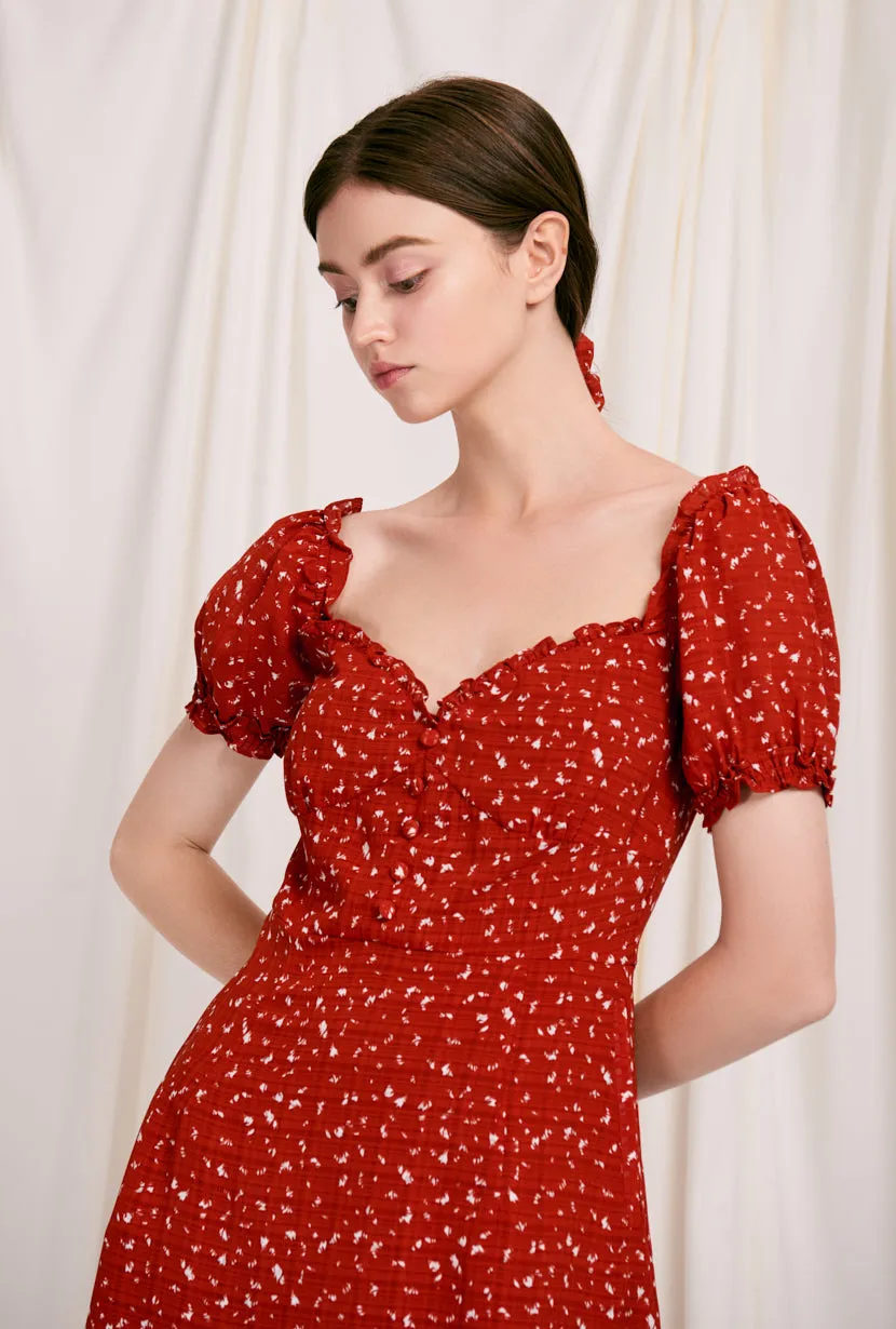 Cozy Vibe Flex Fit Maisy Dress - Red Print