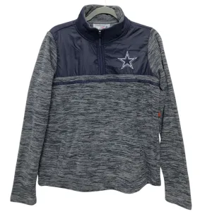 Flexible Waistline Organic Ease Sweatshirt Collar By Herstyle In Blue & Grey, Size:M