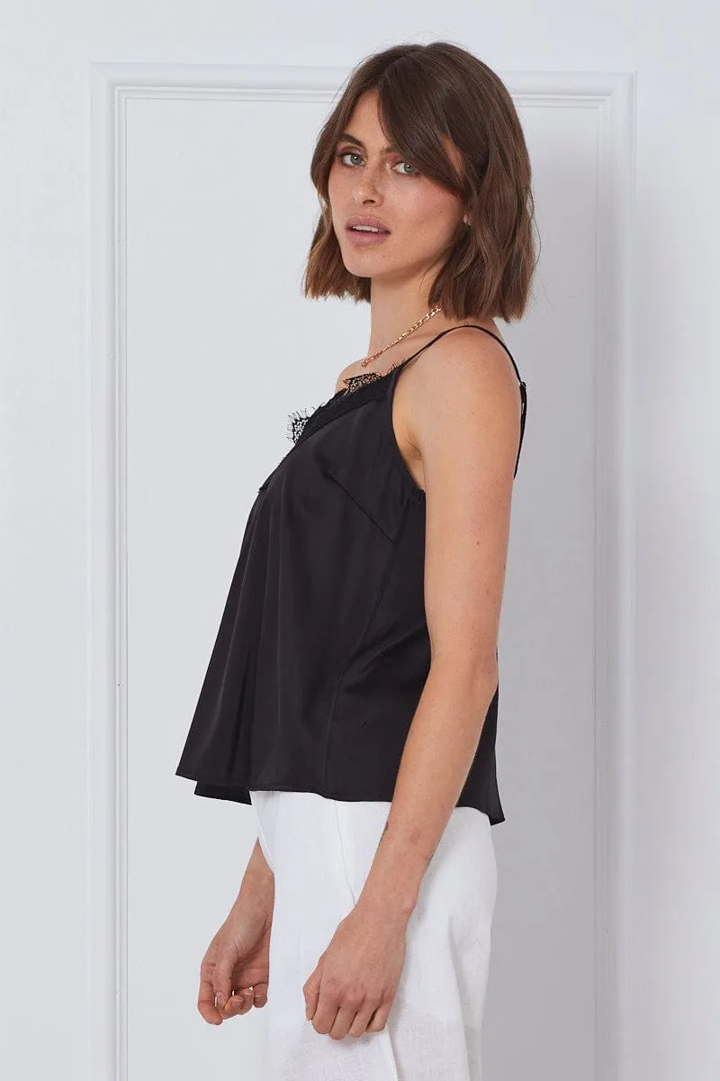 Metro Mode Desert Heat Black Singlet Top Sleeveless V-Neck