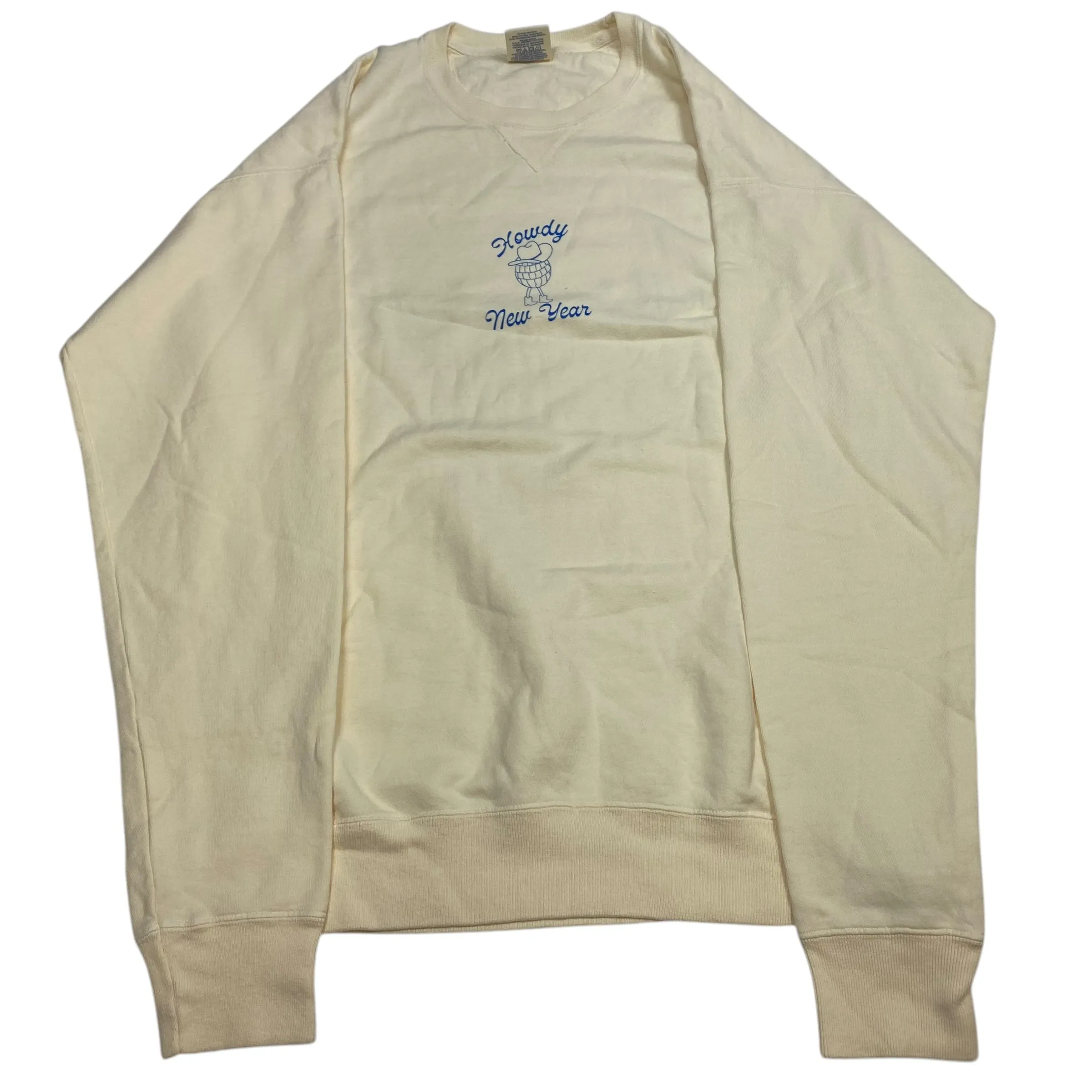Island Vibe Sweatshirt Crewneck By Comfort Wash In Cream, Size: M
