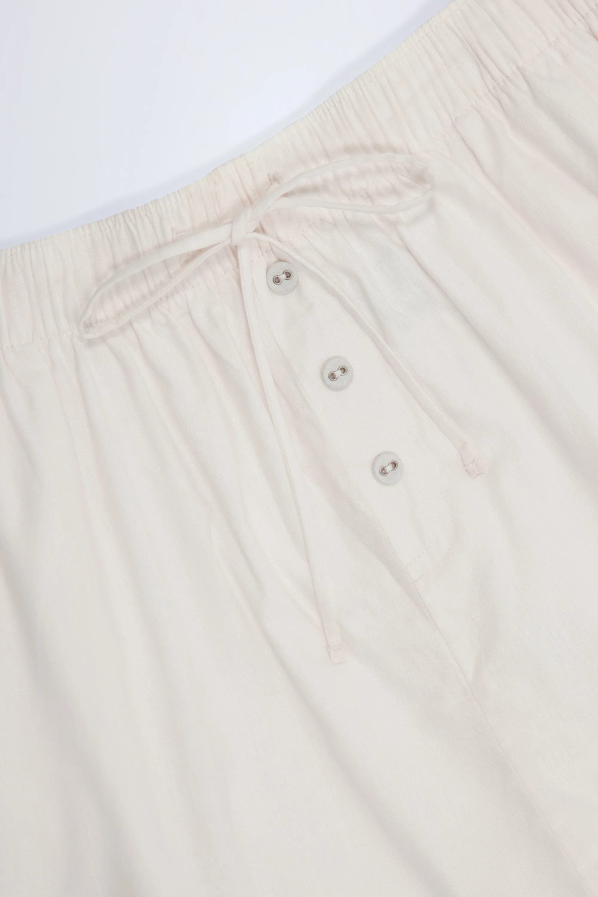 Breathable Side Vents Tie-Front Cotton-Poplin Shorts in White