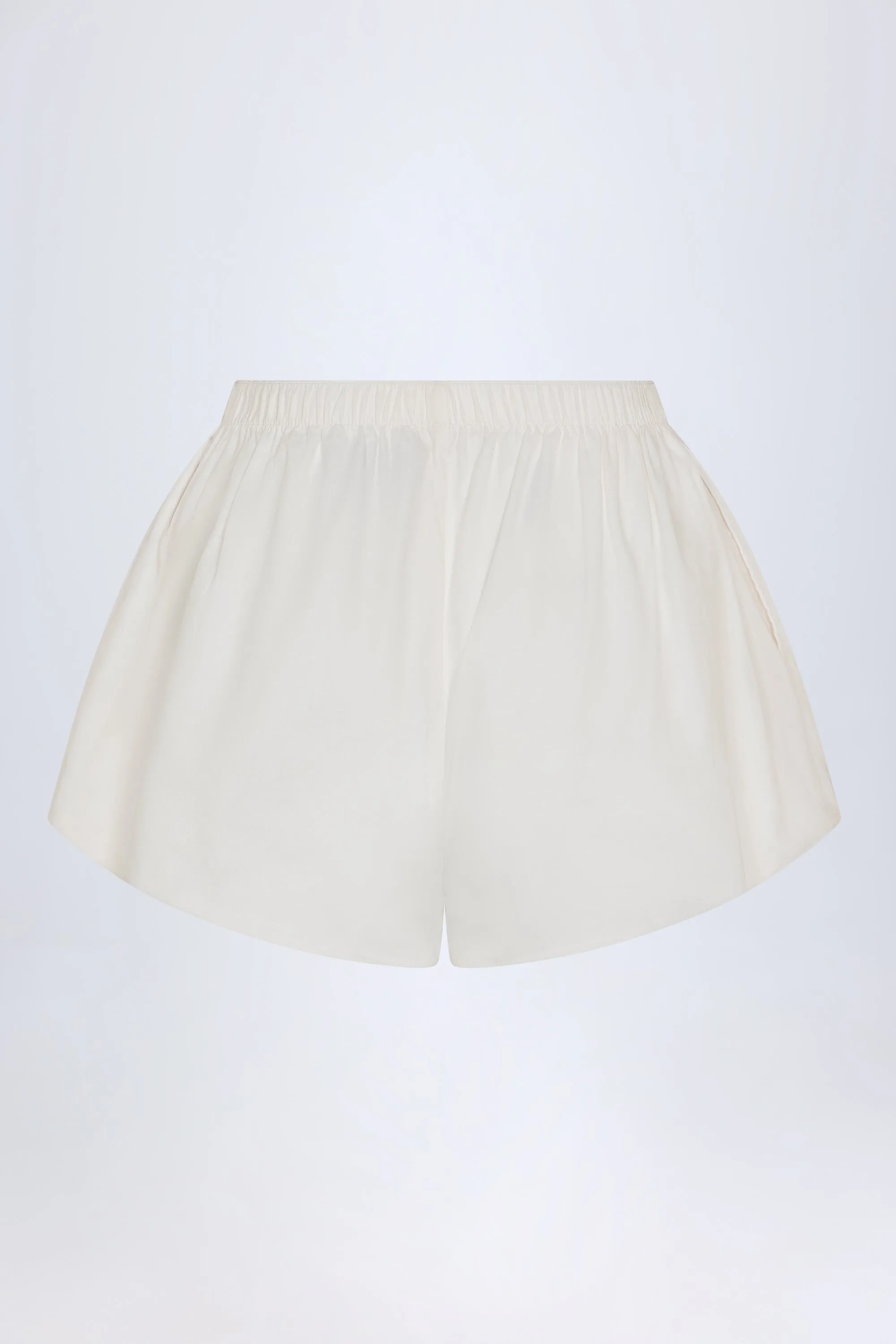 Tie-Front Cotton-Poplin Shorts in White Move Friendly Adaptive Temperature Control