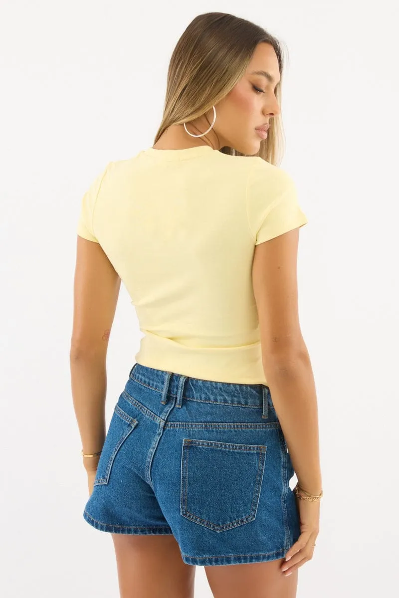 MultipurposeCuffs Yellow Graphic Tee Short Sleeve