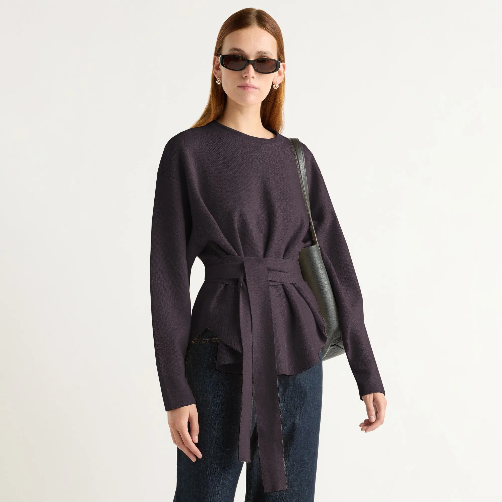 Modern Comfort Comfy Feel Nara Tie-Front Knit Sweater