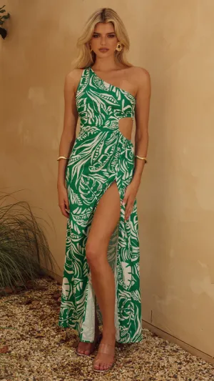 Cove Maxi Dress - Santino Green Sand Shore Blossom View