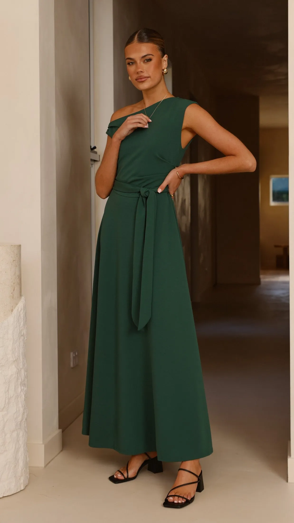Gemma Maxi Dress - Emerald Green Cloud Soft