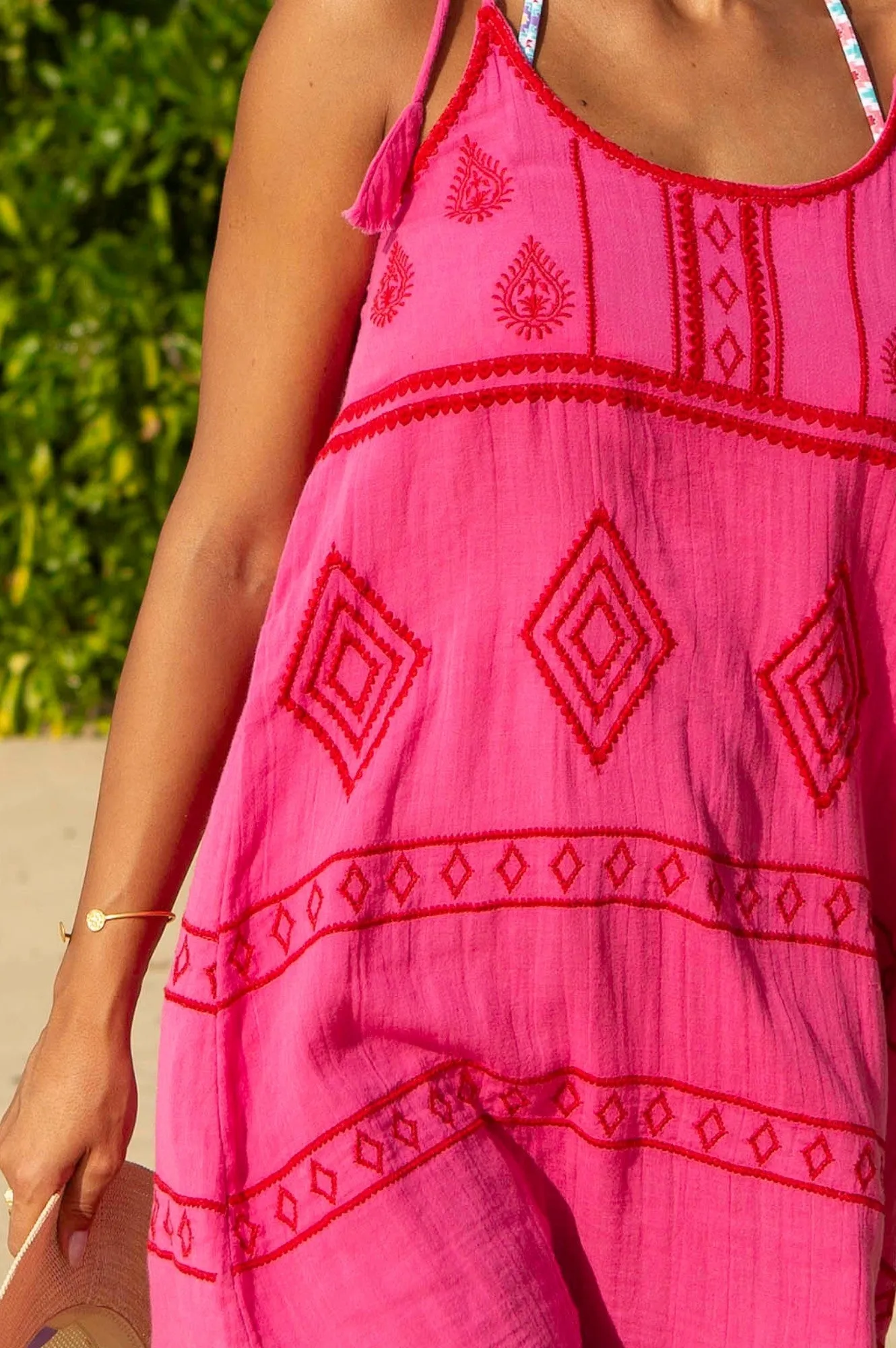 Imogen Cotton Mini Dress | Pink/Red Urban Fashion Evening Glow