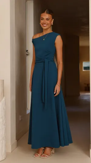 This dress offers a flattering shape that can easily be accessorized for a variety of looks Gemma Maxi Dress - Teal