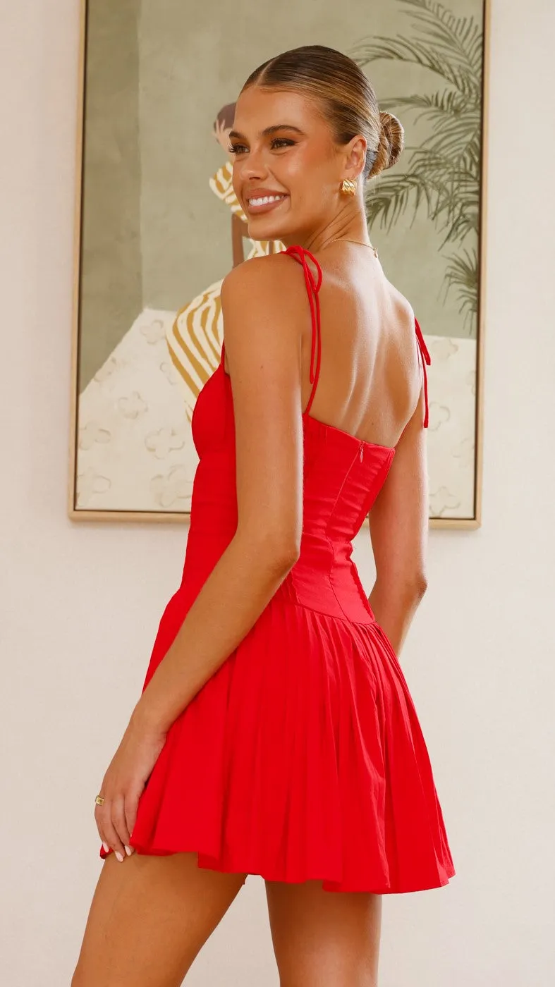 Bethi Mini Dress - Red Classic cute short dress