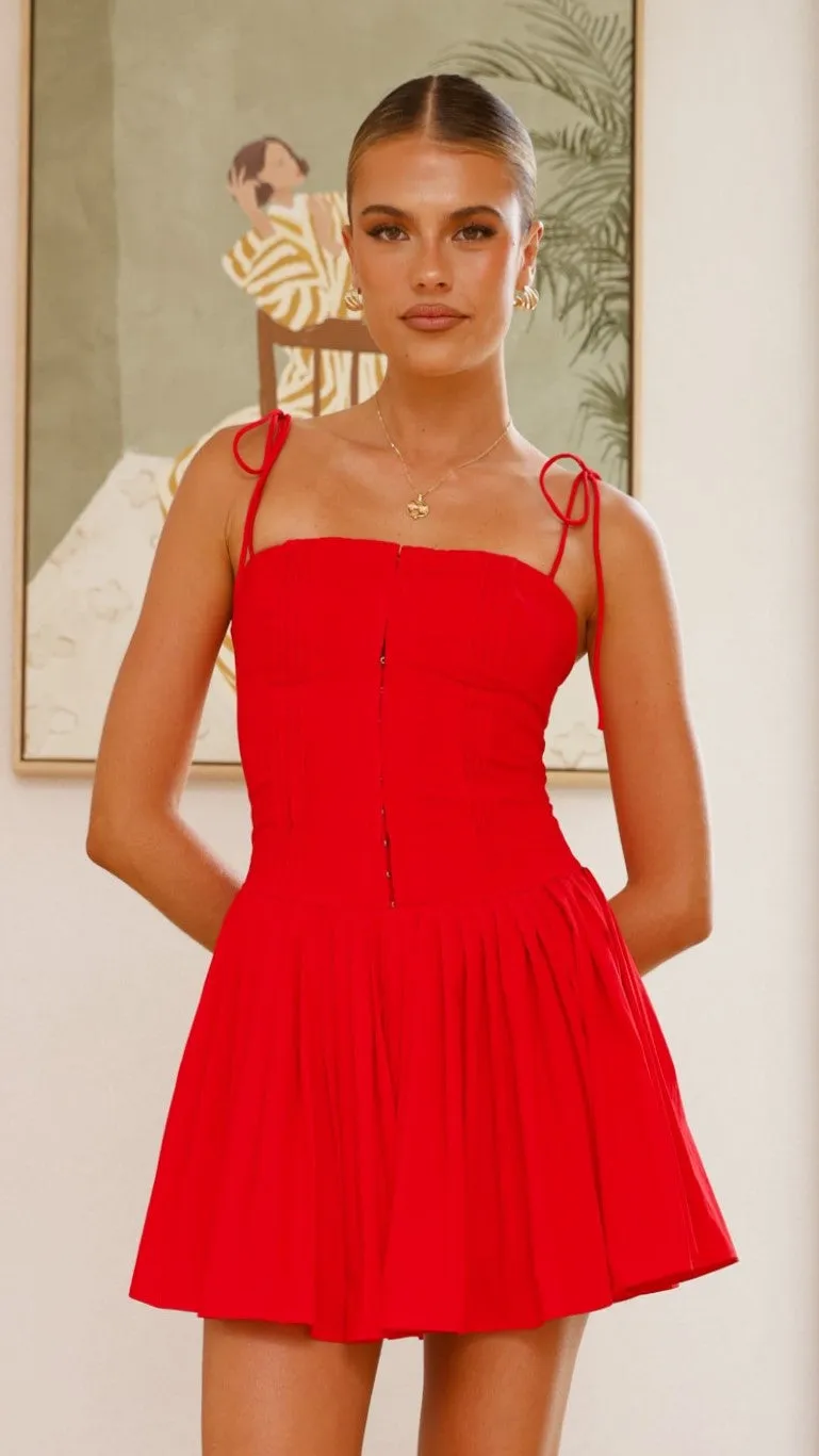 Bethi Mini Dress - Red Elegant formal mini gown