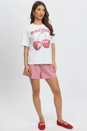 White Graphic Tee Short Sleeve Leisure Wear OekoTexCertified