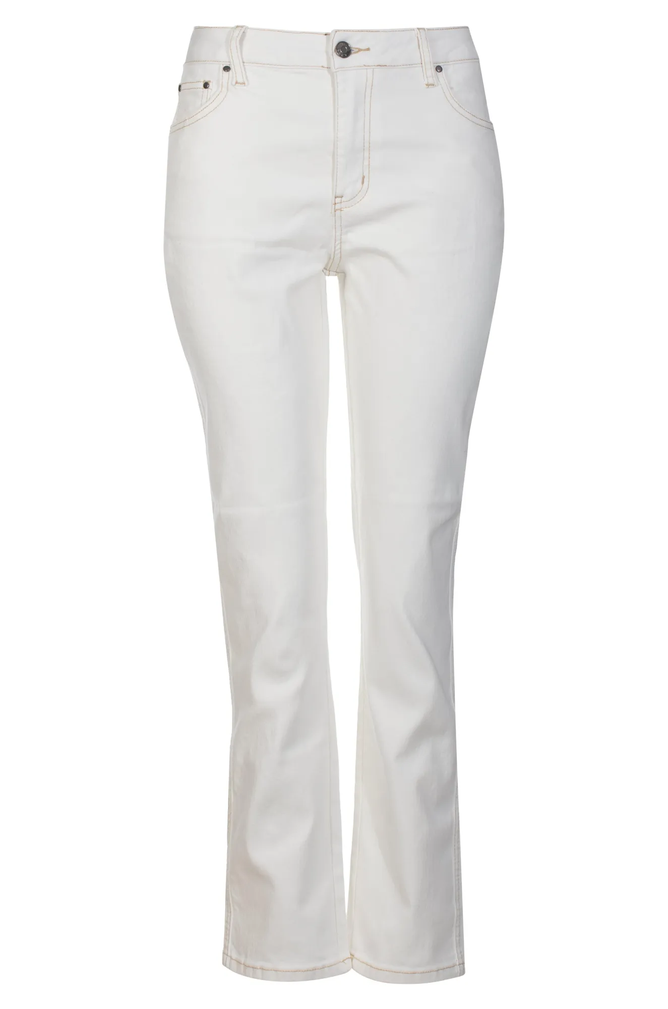Elegant Bold Look Coloured Denim Short Jeans | IVORY | 6902ZZ