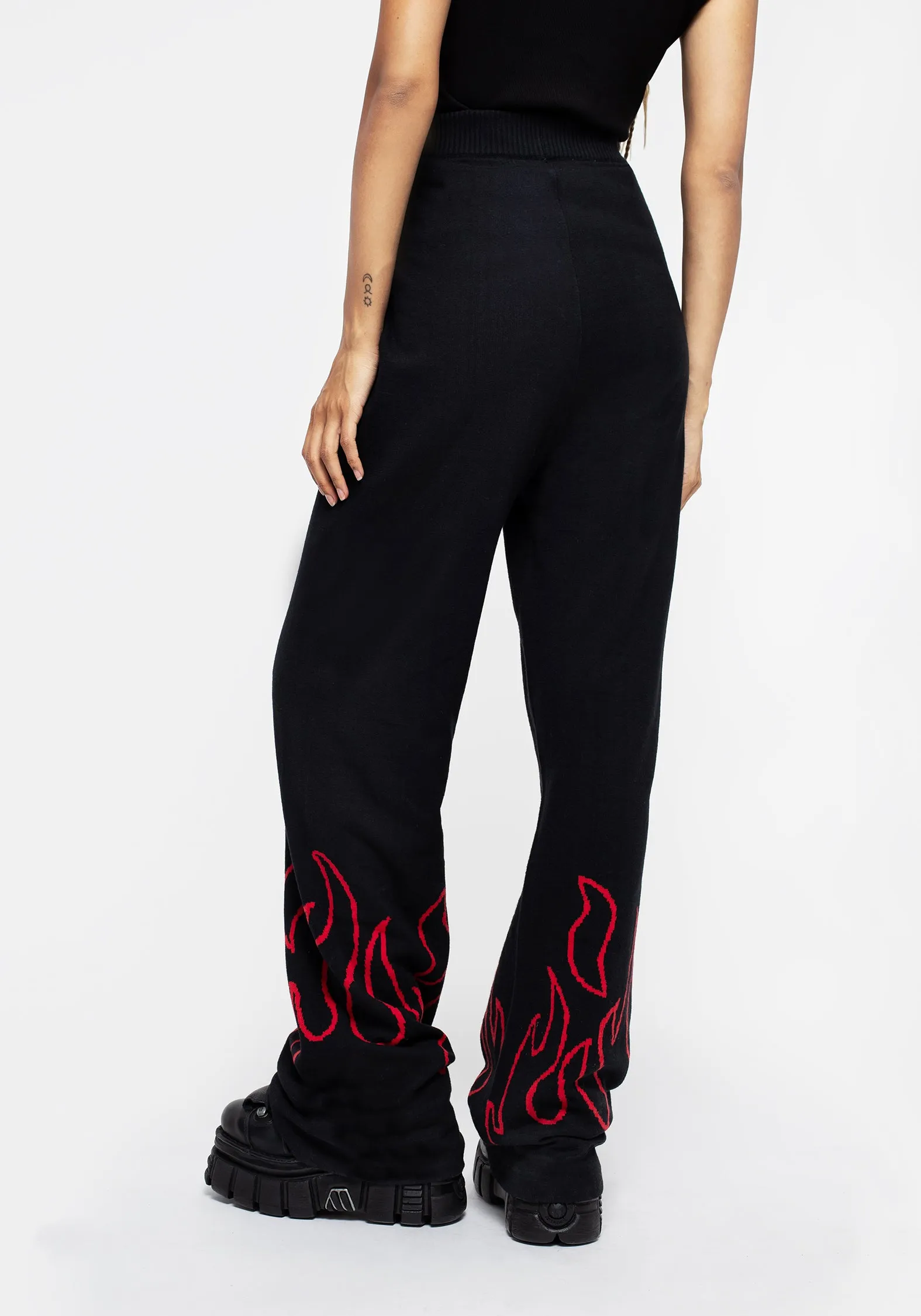 Tear Resistant Weave Adjustable drawstring Blaze Wide Leg Knit Joggers