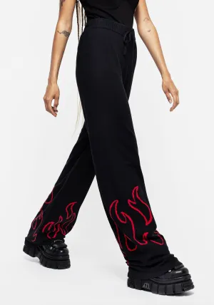 Sporty Cut Active Layer Blaze Wide Leg Knit Joggers