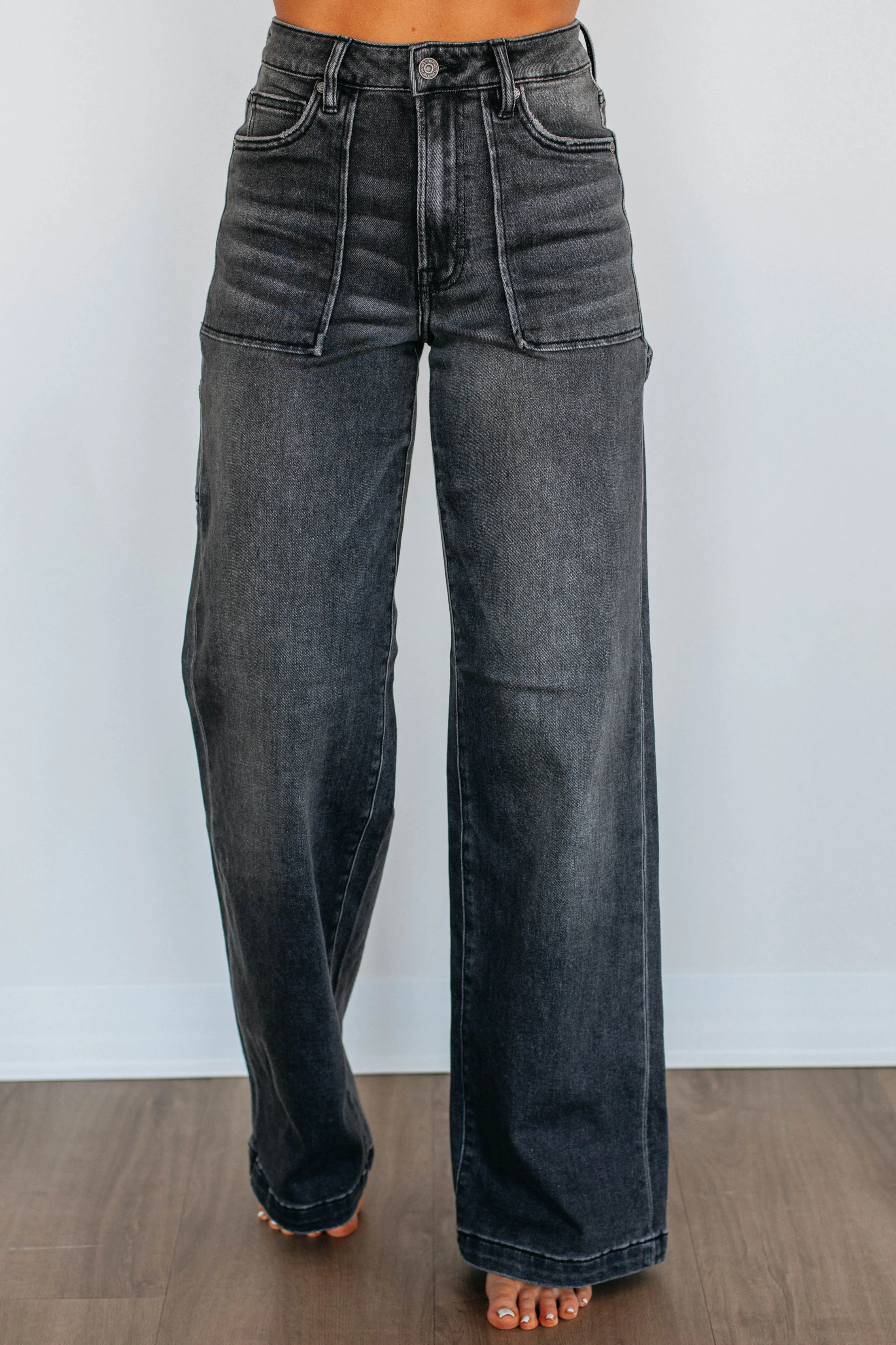 Classic Wear Slim Function Fit Airy Tone Nori Hidden Jeans - Vintage Black