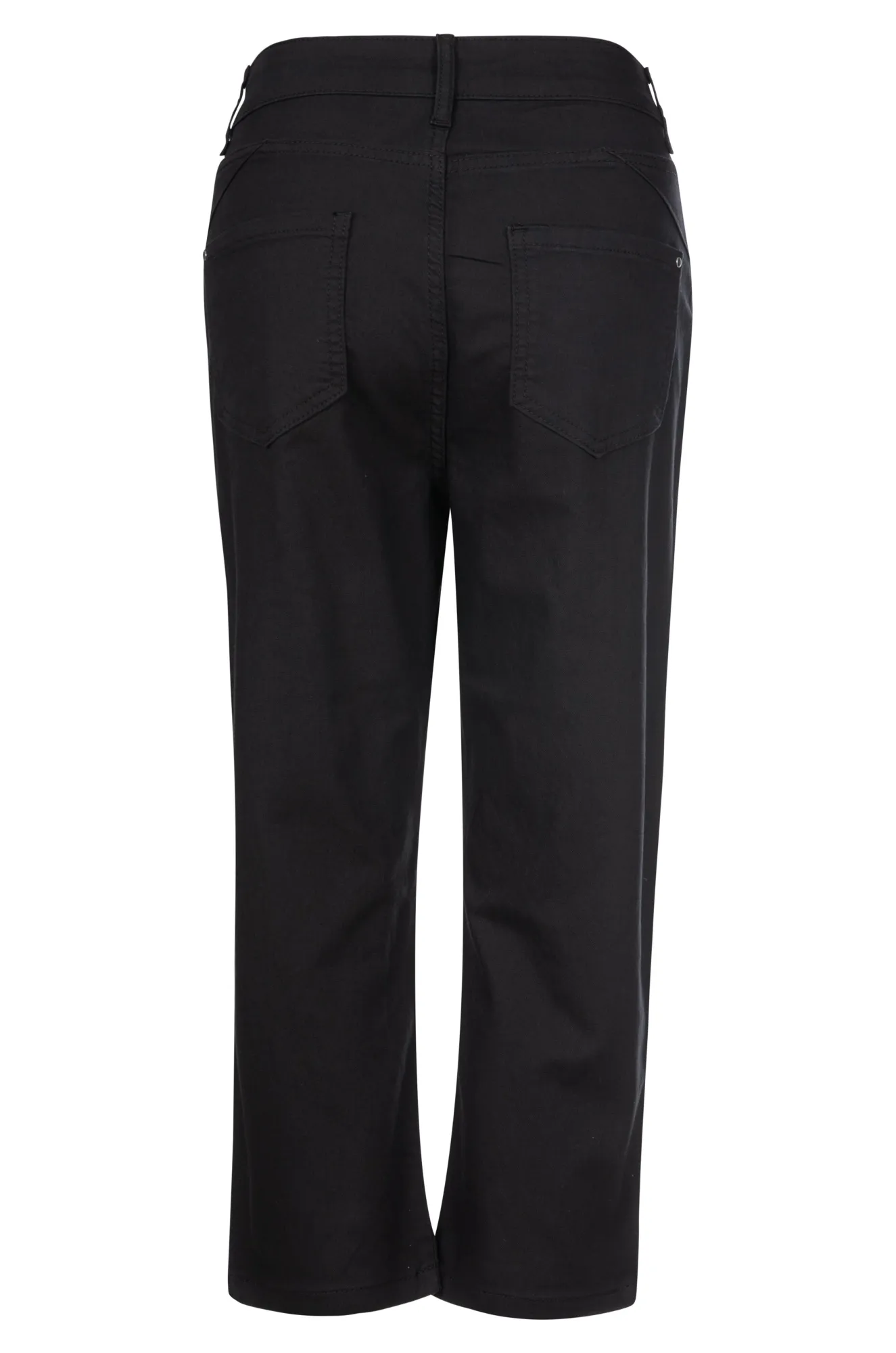 Spring Mood Smooth Work Meeting Clean Finish Stretch Cotton blend MId Calf Jeans | Black | 6923A1
